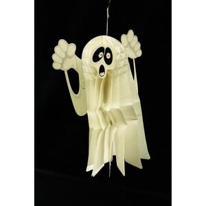Vintage 1987 Beistle 14 In Ghost Tissue Hanging Halloween Decoration in Package